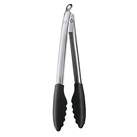 Rösle Stainless Steel Lock and Release Silicone Coated Cooking Tongs, 12-inch