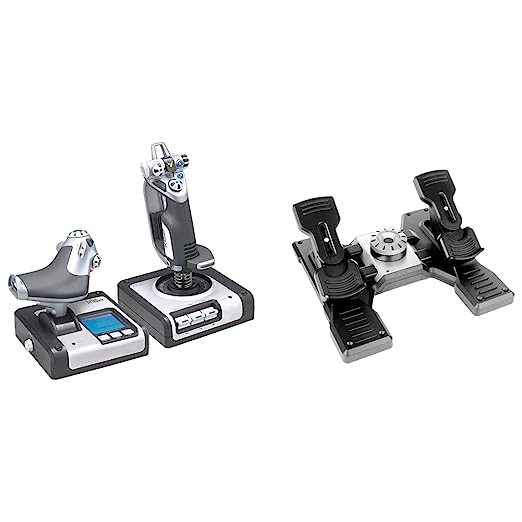 Logitech X52 Flight Control System and Logitech Pro Flight Rudder Pedals