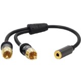 Mediabridge 35mm Female to 2-Male RCA Y-Adapter 14 Inches - Part MPC-35F-2XRCA