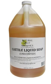 Natural Way Organics Ultra Mild Unscented Castile Soap - Perfect for Natural Skin Care and Hair Care - Make Your Own DIY Green Cleaning Products - 100% Pure - No Artificial Chemicals, Fragrances or Colorants 128 ounce