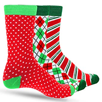 Christmas Socks For Men: Argyle, Striped, Dots Men's Holiday Mens Dress Sock Colorful