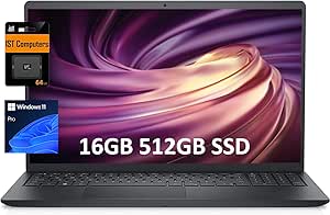 Dell Inspiron 15 15.6" Business Laptop (FHD WVA Anti-Glare, Intel 4-Core i5-1135G7, 16GB RAM, 512GB SSD, Iris Xe Graphics), Numeric Keypad, Webcam, Wi-Fi, 2024 Inspiron 3000 3520, Win 11 Pro, Black