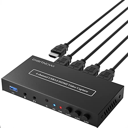 DIGITNOW 4 Channel USB3.0 HDMI Video Capture Card,1080P 60fps HDMI Game Caputre for Video Game Recording via DSLR,Camcorder, BLACK U143 U143