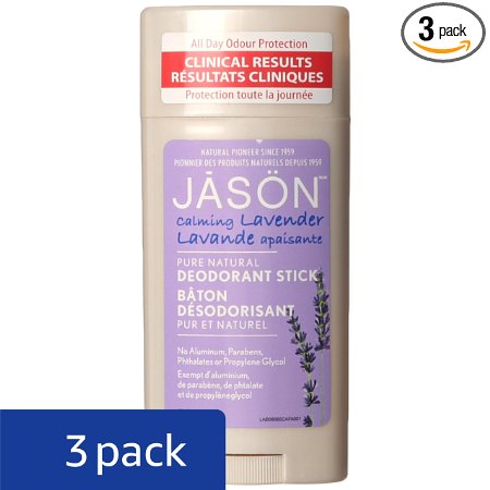 JASON Calming Lavender Deodorant Stick, 2.5 Ounce Sticks (Pack of 3)