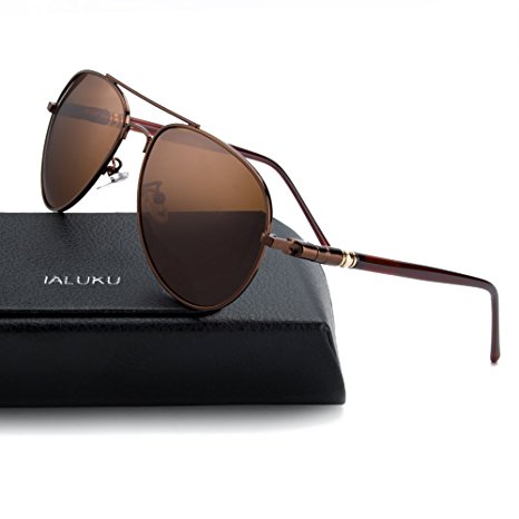 IALUKU Classic Aviator Polarized Sunglasses for Men Women Pilot Coating Lens