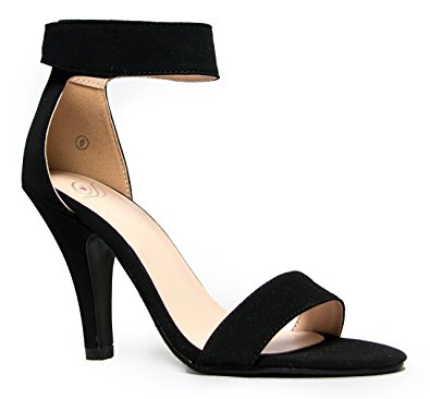 Wide Ankle Strap High Heel - Open Toe Dress Sandal - Comfortable Wedding Pump Shoe - Sleek by J. Adams
