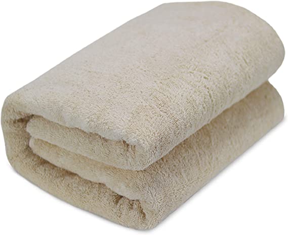Chakir Turkish Linens Hotel & Spa Quality, Highly Absorbent Towel Set (Oversized Bath Sheet - 1 Pack (40''x80''), Cream)