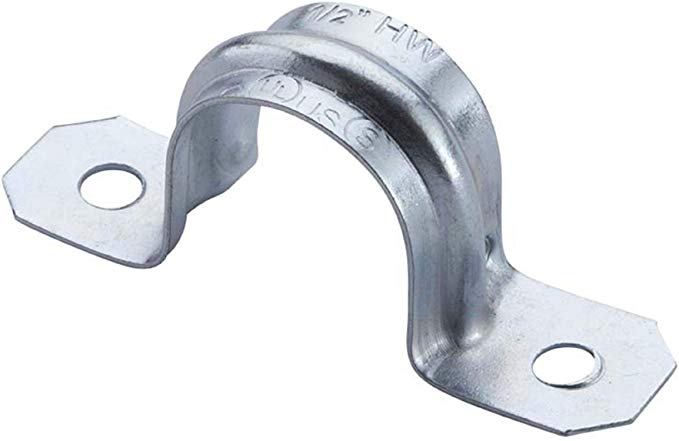 Halex 26161 EMT TWO HOLE STRAP 25/BAG, 1/2", Silver