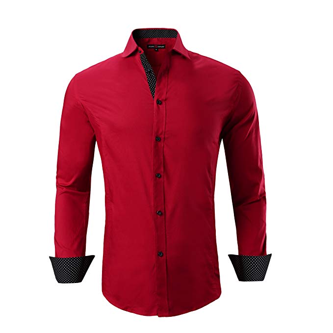 Alex Vando Mens Dress Shirts Regular Fit Long Sleeve Men Shirt