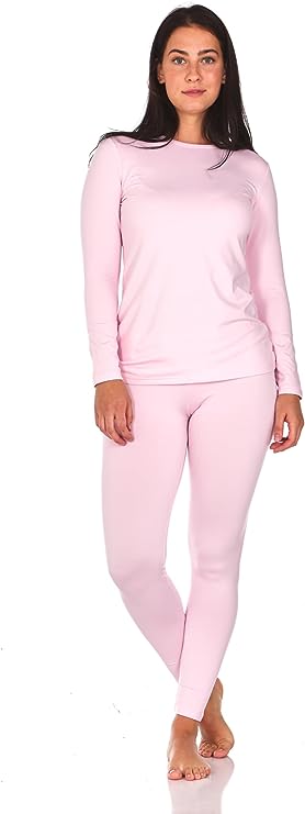 Thermajane Long Johns Thermal Underwear for Women Fleece Lined Base Layer Pajama Set Cold Weather