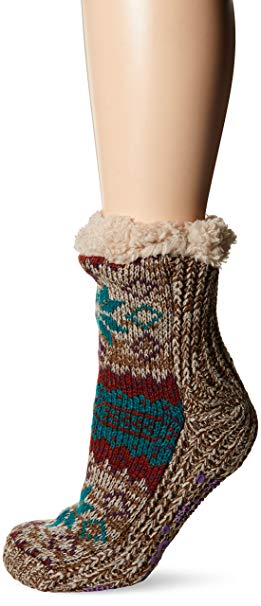 MUK LUKS Women's 1-Pair Pieced Cabin Socks