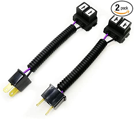 KOOMTOOM H7 Right Angle to Straight Plug Adapter Wiring Harness Socket Wire Diode Extension Converter Cable For Led Headlight Bulbs
