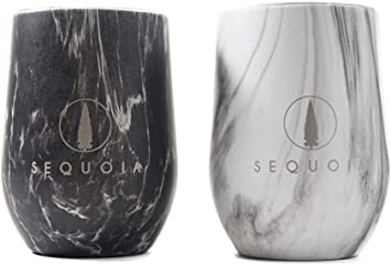 Sequoia Wine Tumbler 2-Pack, Vacuum Insulated Lid, Including 2 Steel Straws and Brush, High Quality Stainless Steel, Dishwasher Safe, Cold up to 9 Hours, Hot up to 3 Hours