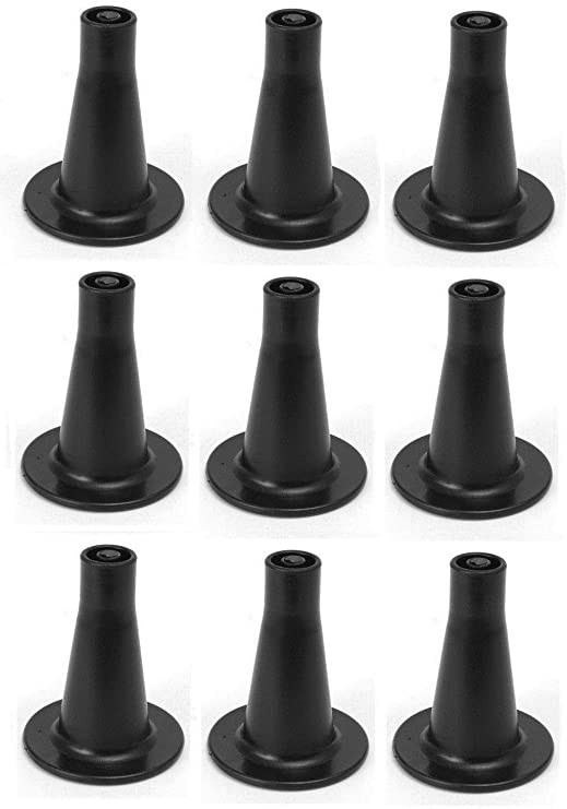 3-5/8" Tall Replacement Bed Frame Glide Feet, Cone Shaped, Set of 9