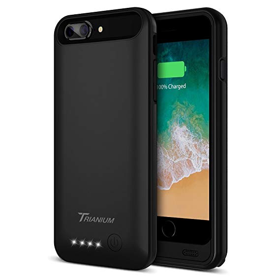 iPhone 8 Plus Battery Case, Trianium Atomic Pro iPhone 8 Plus Case Portable Charger [Black] 4200mAh Extended Battery Pack Power Juice Bank Case [Apple Certified Part] (Reinforced FRAME Upgrade)