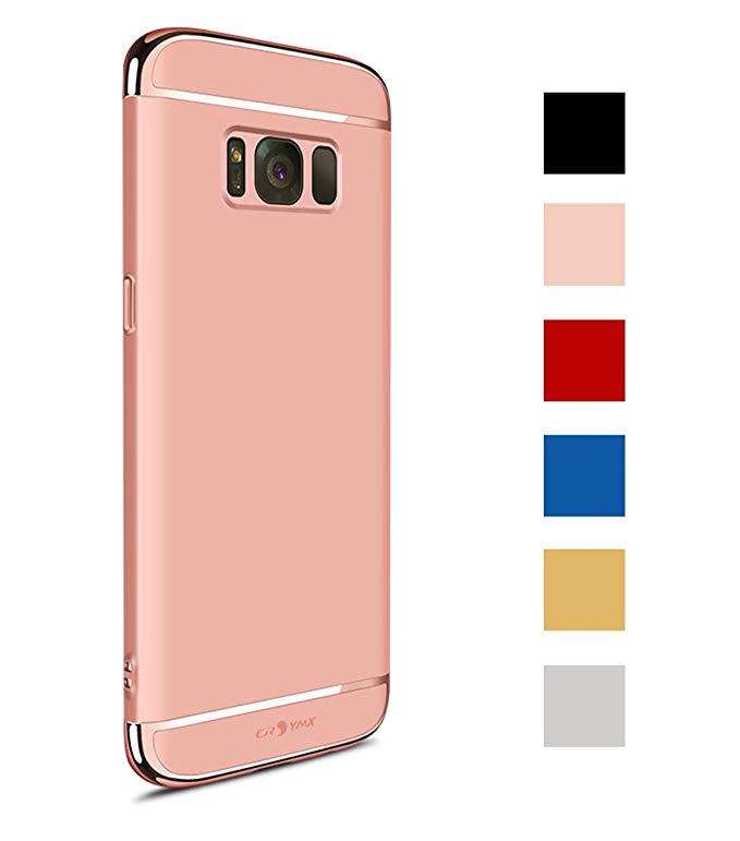 Galaxy S8 Case, 3 in 1 Hybrid Hard Plastic Case Ultra Thin and Slim Anti-Scratch Matte Finish Back Cover for Samsung Galaxy S8 (5.8'')(2017) - Rose Gold