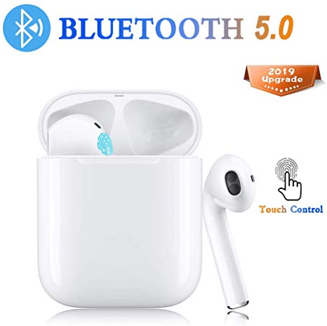 True Wireless Earbuds 5.0 Bluetooth Headphones in-Ear Stereo Wireless Earphones with HD Microphone Binaural Calls, One-Step Pairing, for iPhone Apple Airpods of Airpod Upgrad Bluetooth Headsets