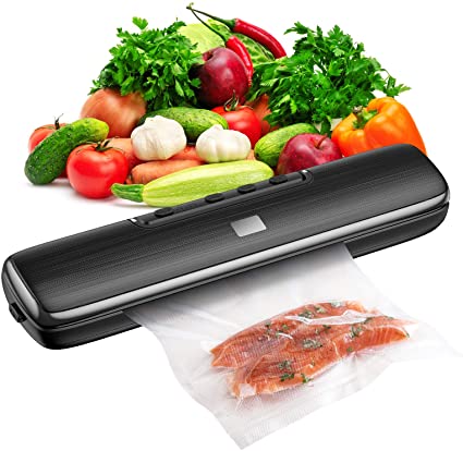 Vacuum Sealer Machine, 2021 Newest Automatic Food Savers Vacuum Packing Machine, Heat Sealer With 15 PACK Sealer Bags, Smart Control, Dry & Moist Food Modes, Include Vacuum Tube and Power Cord