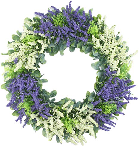 Delicaft 16 Inches Blossom Spring Front Door Wreath - Lush and Beautiful Spring Wreath,Indoor/Outdoor Use (Color Mix Wreath)