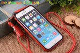 FeelGlad TM Bumper Frame Protection Shell Case with Adjustable Detachable Neck Lanyard GEL Hanging Neck Strap Lanyard Holder for Iphone 6 Plus 55 Inch D-for Iphone6 55-red
