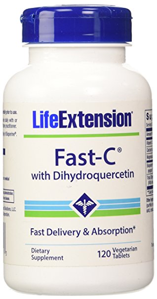 Life Extension Fast-C with dihydroquercetin Tablets, 120 Count