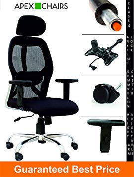 APEX Chairs Apollo Chrome Base HIGH Back Office Chair Adjustable ARMS