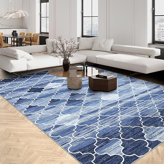 Machine Washable Rug 9x12 Large Moroccan Rugs Rug Geometric Rug Modern Area Rugs Non Slip Rugs for Living Room Bedroom Modern Woven Rug Carpet Dining Home Office Moroccan Rugs 8x10