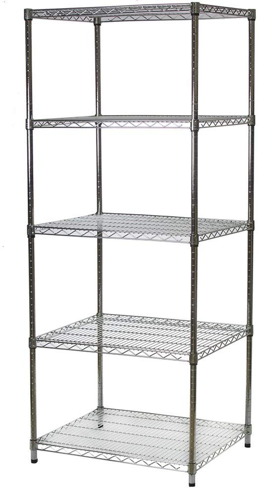 24" d x 30" w x 72" h Chrome Wire Shelving with 5 Shelves