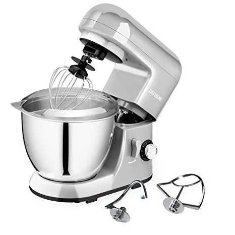 CHEFTRONIC Stand Mixer SM-985, 550W 6 Speeds Tilt-head Kitchen Electric Mixer 4.2 Quart Stainless Steel Bowl with Pouring Shield for Mother's Day, Xmas, Wedding, Thanksgiving, Birthday Gift