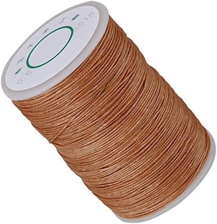 0.5mm 120m Polyester Waxed Line Leather Craft Sewing Wax Thread Cord (Light Brown)