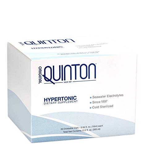 Original Quinton Hypertonic - Pure Seawater Electrolyte Liquid Minerals for Performance   Energy Support (30 Single Serving Vials)