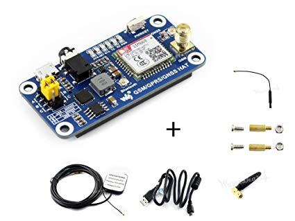 Raspberry Pi GSM/GPRS/GNSS Bluetooth HAT Expansion Board GPS Module SIM868 Compatible With Raspberry Pi 2B 3B Zero Zero W Support Make a Call,Send Messagess,DataTransfer