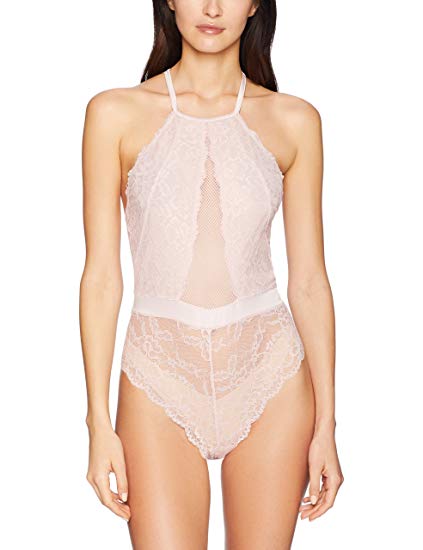 Mae Women's Strappy Halter Lace Bodysuit