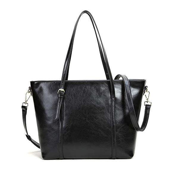 Genuine Leather Handbags for Women Laptop Vintage Leather Shoulder Tote bags