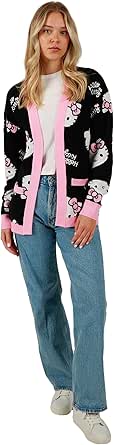 Women's Officially Licensed Hello Kitty Relaxed Fit Knit Cardigan