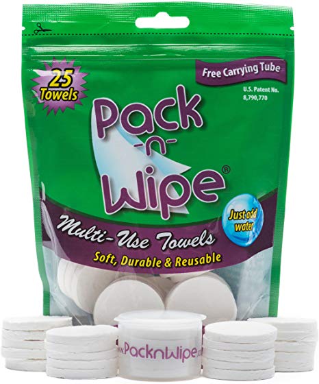 Pack-N-Wipe Compact Towels, 25 Count
