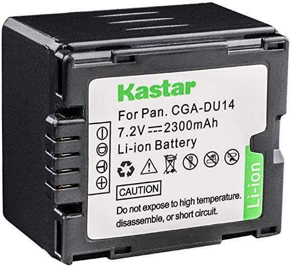 Kastar CGR-DU14 Replacement Battery for Panasonic PV-GS39 Camcorder and Panasonic CGR-DU07 CGA-DU07 CGR-DU14 CGA-DU14 CGR-DU21 CGA-DU21 VW-VBD210 Batteries