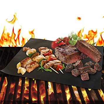 Grill Mat Set of 2 - Non Stick BBQ Grill Mats & Baking Mats for Grilling, Baking, Broiling - Heavy Duty, Reusable, and Easy to Clean
