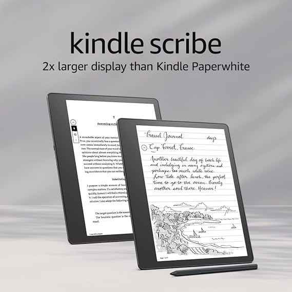 Kindle Scribe (32 GB) the first Kindle for reading, writing, journaling and sketching - with a 10.2” 300 ppi Paperwhite display, includes Premium Pen