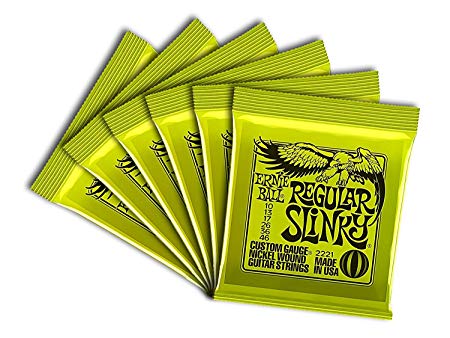 Ernie Ball Regular Slinky Custom Gauge Nickel Wound Guitar String - Set.010 - .046 (6 Pack)