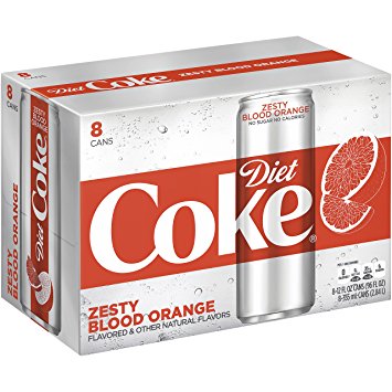 Diet Coke Zesty Blood Orange, 12 fl oz, 8 ct