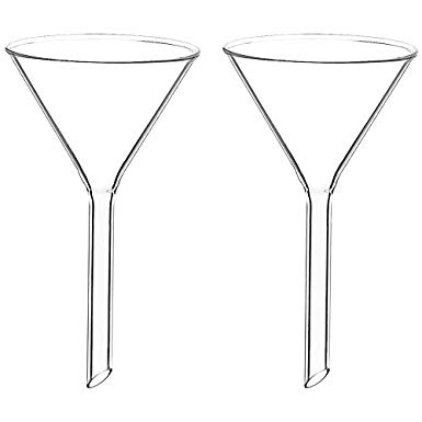 [2 Pack] StonyLab Glass Funnel Borosilicate Glass Funnel, 50mm Diameter, 50mm Stem Length
