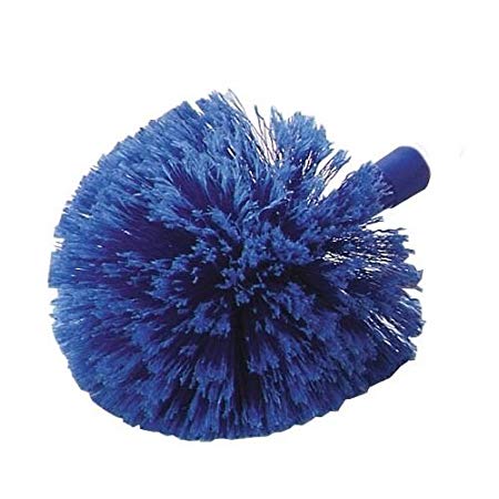 Carlisle 36340414 Flo-Pac Round Duster, Soft Flagged PVC Bristles, 7" Overall Diameter x 9" Overall Length, 2-1/2" Bristle Trim, Blue