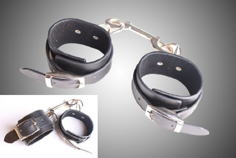 Love Making, Fun Getting, Life As We Know It, Leather Handcuffs OH2006 (Black)
