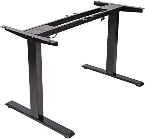 TOPSKY Dual-Motor Electric Adjustable Standing Computer Desk for Home and Office (Black Frame Only)