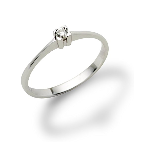 Miore 18ct White Gold Solitaire Ring with Diamond