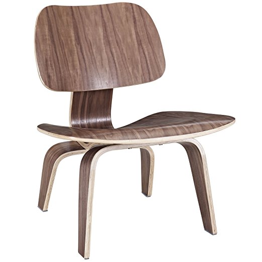 LexMod Fathom Plywood Lounge Chair in Walnut