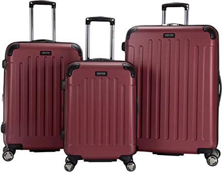Kenneth Cole Reaction Renegade 3-Piece Lightweight Hardside Expandable 8-Wheel Spinner Travel Luggage Set, Sangria, (20"/24"/28")