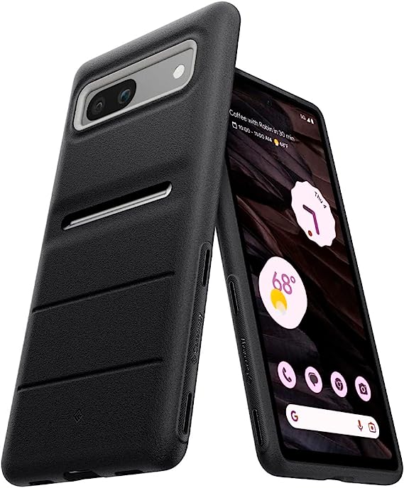 Caseology Athlex for Google Pixel 7a Case, Sandstone textured and Military Grade Drop Protection Case with Side Grip Patterns, Pixel 7a Case - Active Black