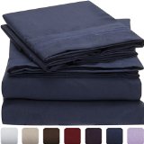 Mellanni Bed Sheet Set - HIGHEST QUALITY Brushed Microfiber 1800 Bedding - Wrinkle Fade Stain Resistant - Hypoallergenic - 4 Piece Queen Royal Blue